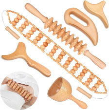 12-in-1 Wood Therapy Massage Tools Wooden Massager Body Sculpting Tools Maderoterapia Kit Wood Therapy Tools for Muscle Pain Relief Body Shaping Anti-Cellulite