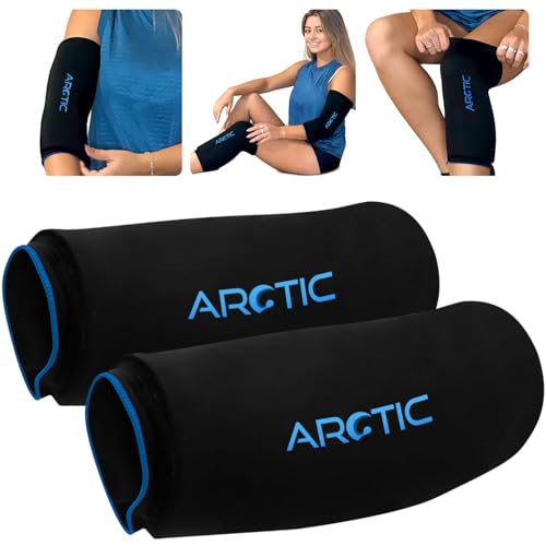 Two Pack - Cold Therapy Compression Ice Sleeve Knee Ice Pack Wrap for Injuries Elbow Quad & Hamstring Relief Flexible & Reusable Cold Wrap Recovery for Meniscus ACL MCL Ice & Heat Therapy
