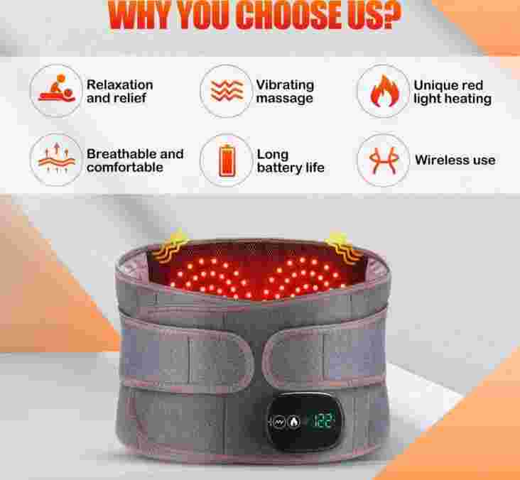Heated waist massager for relaxation and comfort
