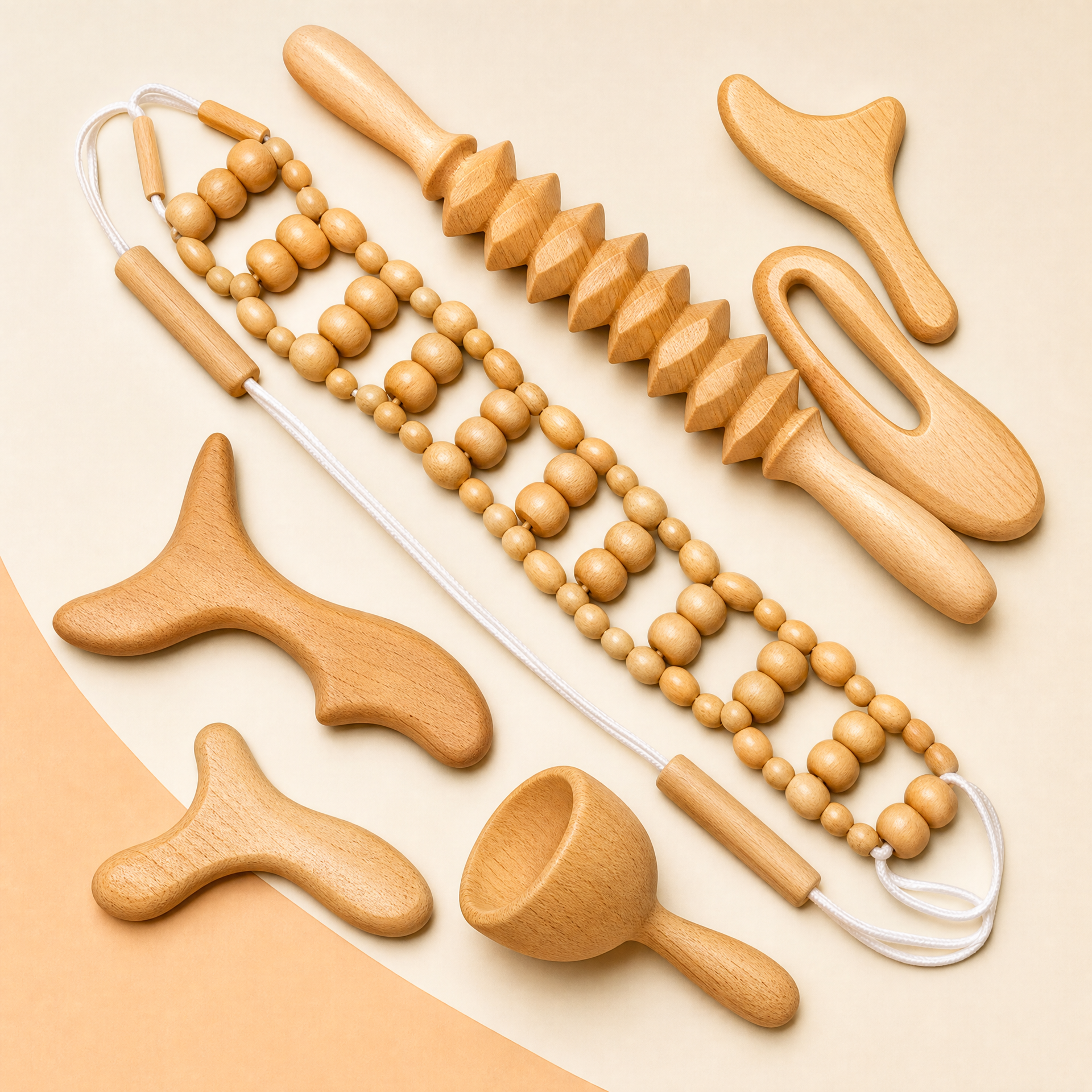 12-in-1 Wood Therapy Massage Tools Wooden Massager Body Sculpting Tools Maderoterapia Kit Wood Therapy Tools for Muscle Pain Relief Body Shaping Anti-Cellulite