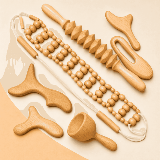 12-in-1 wood therapy massage tools wooden set
