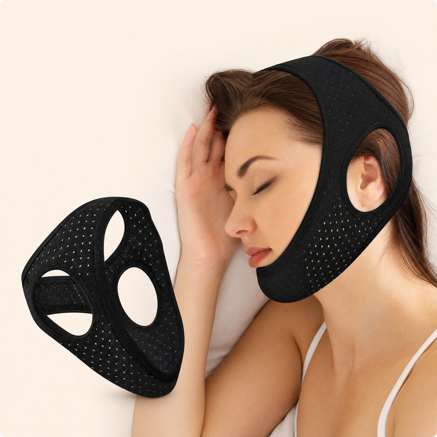 Chin Strap for Sleeping Effective Anti Snoring Devices Breathable and Comfortable Airflow Jaw Strap for Sleep Apnea Adjustable Anti Snoring Chin Strap for Men and Women