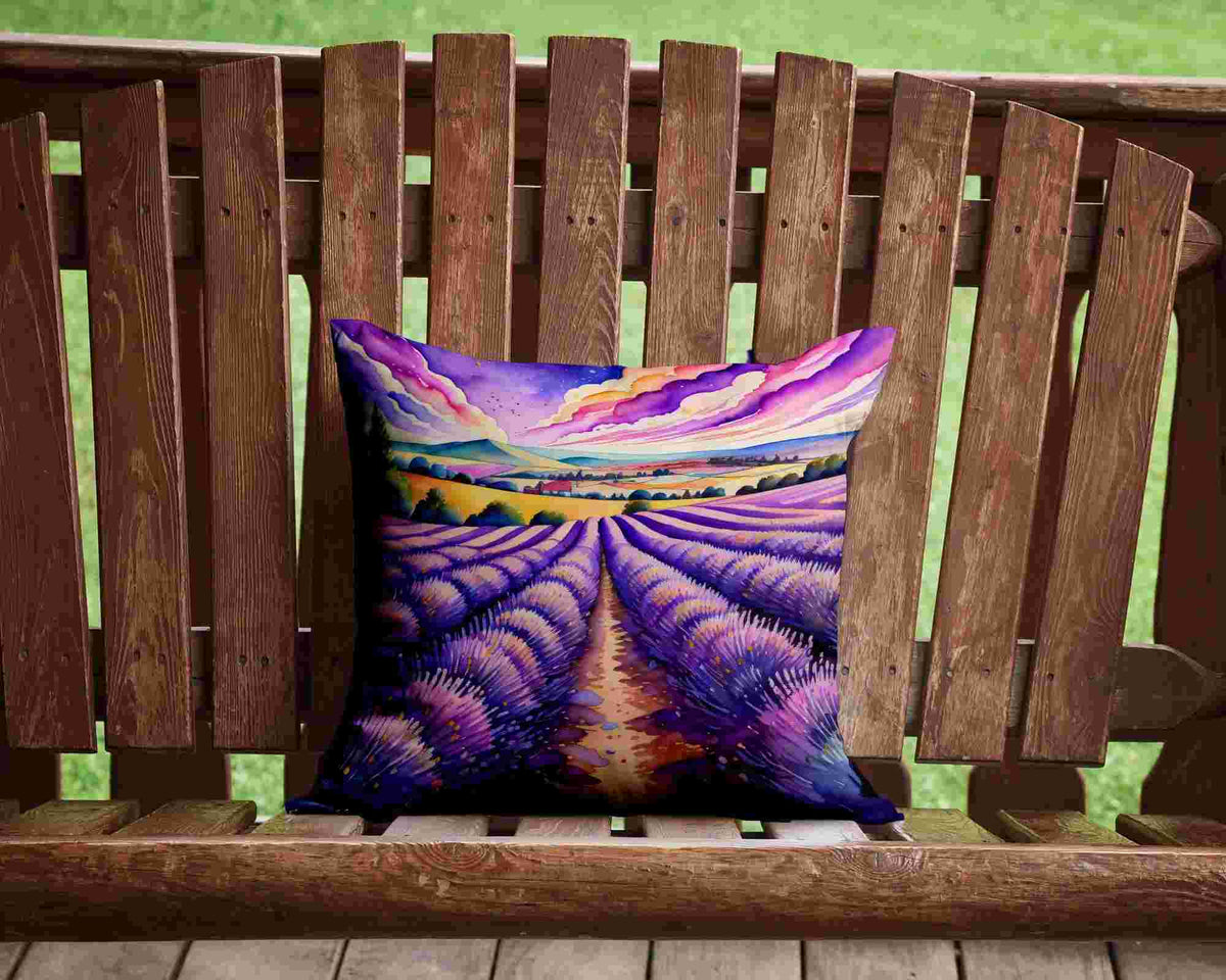 Colorful English lavender throw pillow for home decor
