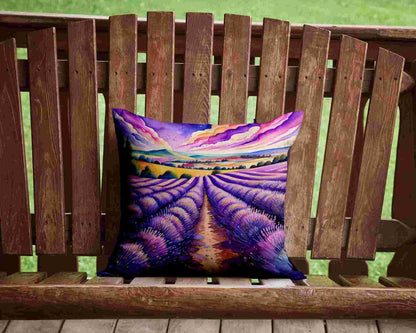 Colorful English lavender throw pillow for home decor
