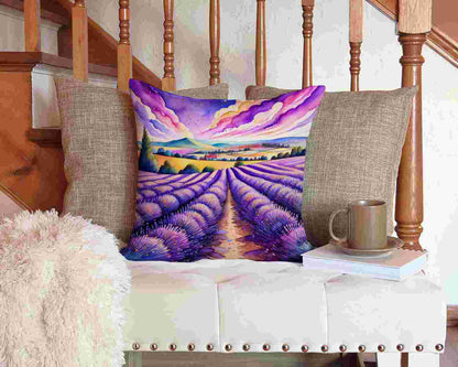 Colorful English lavender throw pillow for home decor
