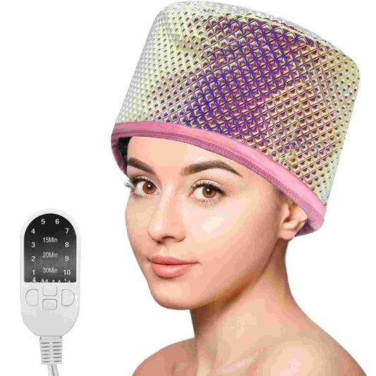 Portable hair steamer cap for home hair care
