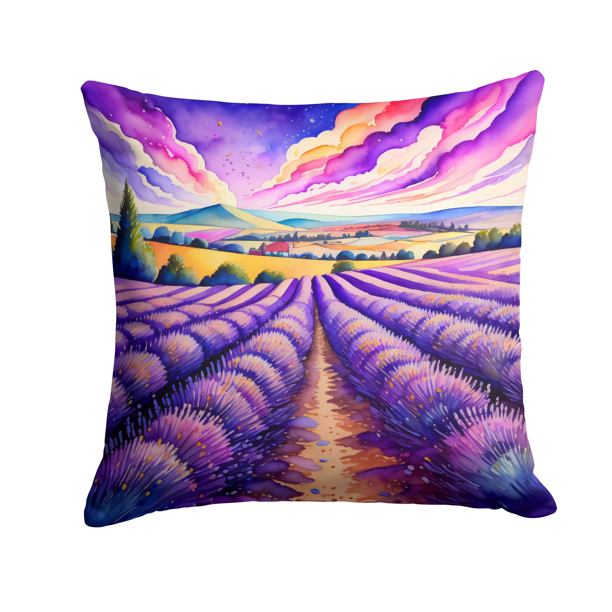 Colorful English Lavender Throw Pillow