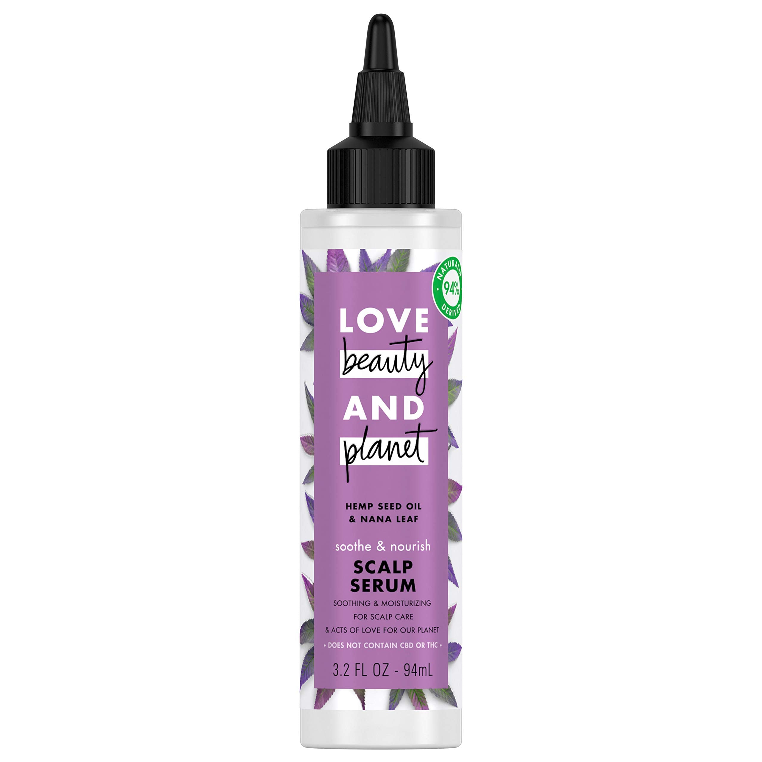 Love Beauty & Planet Scalp Serum Soothe & Nourish for a Dry Scalp Hemp Seed Oil & Nana Leaf Vegan Paraben-free Silicone-free Cruelty-free 3.2 oz